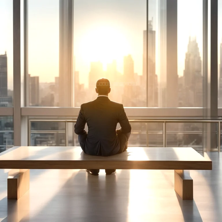 Abstract aura energy overlaying a corporate boardroom scene